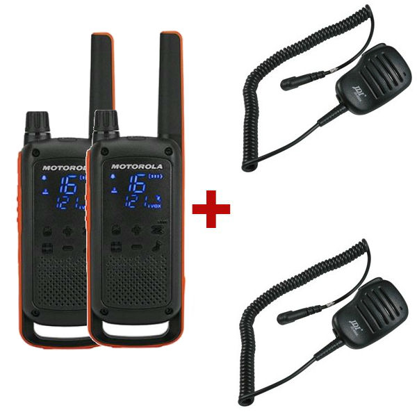 Motorola TLKR T82 + 2 Microfones de lapela PTT 