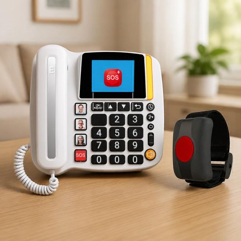 Swissvoice Xtra 4G 1650 Telefone 4G para idosos com pulseira SOS