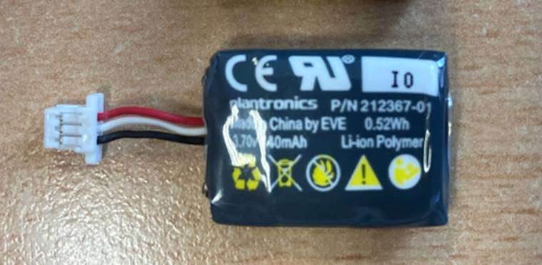 Bateria de substituição para Plantronics CS540 com 3 pinos