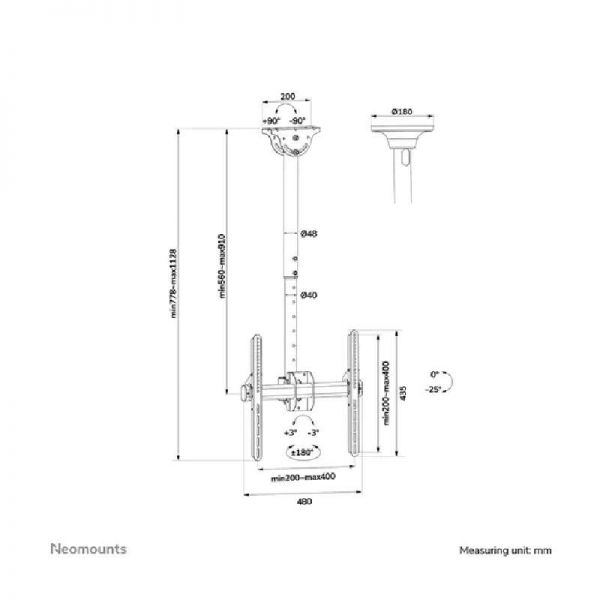 Neomounts Suporte de secretária para ecrãs planos (braçadeira)