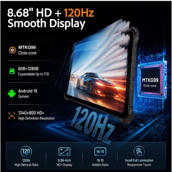 1. AGM PAD P3 Rugged Tablet 8.68 Inch Display