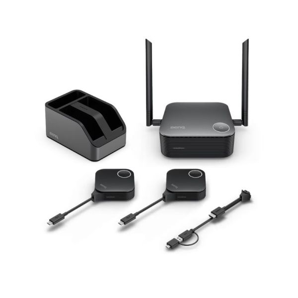 BenQ InstaShow WDC25 4K wireless presentation system with receiver and two sharing buttons