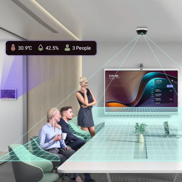 Yealink RoomSensor Pro installed in meeting room ceiling