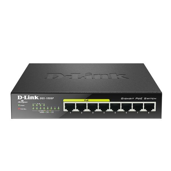 D-LINK DGS-1008P - Switch 8 portas - PoE