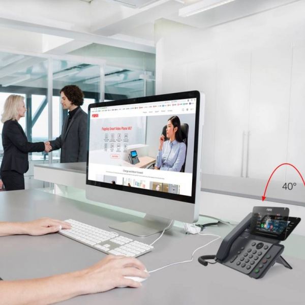 Telefone IP Fanvil V65 em preto de mesa
