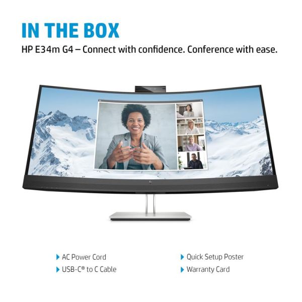 HP WQHD Monitor Curvo E34m G4 com USB-C