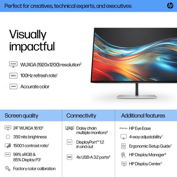 Monitor HP Série 7 Pro WUXGA de 24''