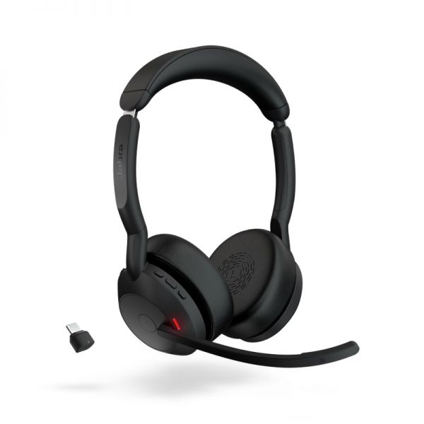 Jabra Evolve2 55 Stereo UC - met Link380 USB-C Dongle + Oplaadstandaard