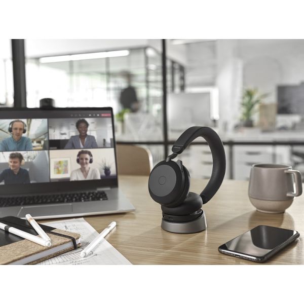 Jabra Evolve2 75 USB-C MS com suporte de carga
