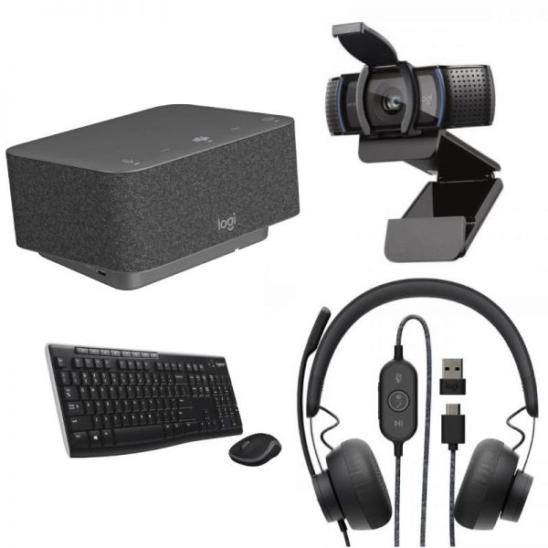 Pack Logitech Dock + C920E + Zone Wired + MK270
