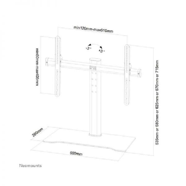 Neomounts Suporte de secretária para ecrãs planos (suporte/pés) preto