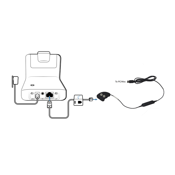 Adaptador USB para auscultador DECT RJ9