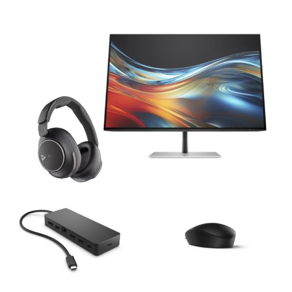 Pack HP 125 + Hub + Monitor+ Auricular Poly Voyager Surround 80