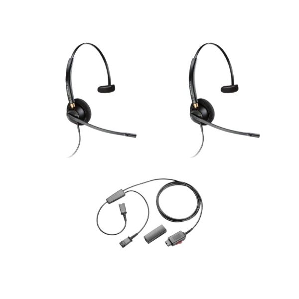 Pack 2 Plantronics EncorePro HW510 + Cabo Y de escuta dupla