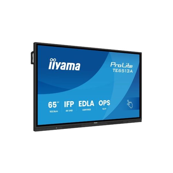 iiyama ProLite TE6513A-B1AG 4K interactive display side angle