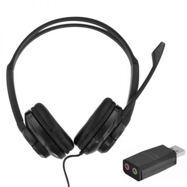 TnB HS-200 Auricular Duplo Jack com adaptador USB