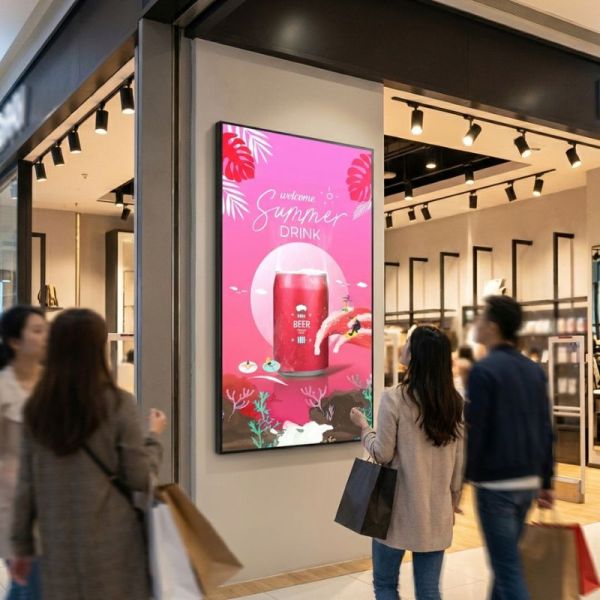 LG 75XS4P high brightness window facing display in retail storefront