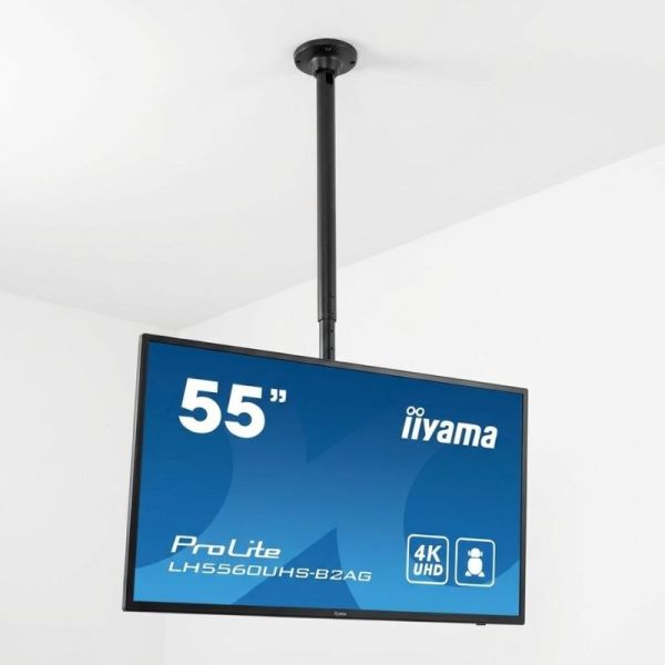 Neomounts FPMA-C340BLACK ceiling mount with iiyama 55