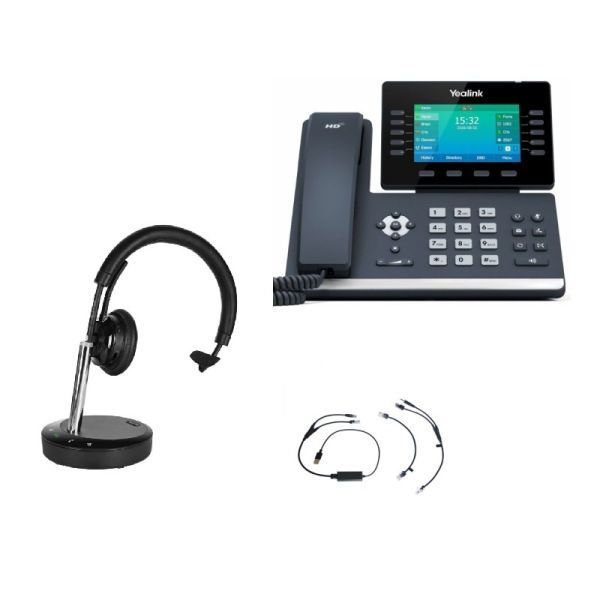 Pack Yealink T54W + cabo de chamada + Cleyver DECT2 USB Mono