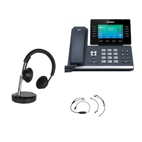 Pack Yealink T54W + cabo de chamada + Cleyver DECT Office Duo