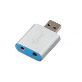 i-tec Metal U2AMETAL cabo de interface/adaptador de género USB 2.0 2 x 3.5mm Azul, Prateado