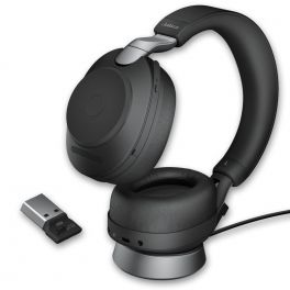 Jabra Evolve2 85 USB-A UC Stereo com suporte de carga - Preto