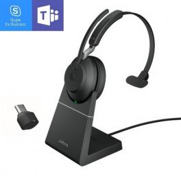 Jabra Evolve2 65 USB-C MS Mono com suporte de carga - Preto