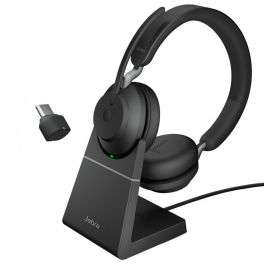 Jabra Evolve2 65 USB-C UC Stereo com suporte de carga