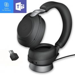 Jabra Evolve2 85 USB-C MS Stereo com suporte de carga - Preto 