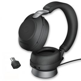 Jabra Evolve2 85 USB-C UC Stereo com suporte de carga - Preto