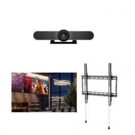 Logitech MeetUp Webcam + LG Ecrã de TV 55” Serie UN640S + Suporte de parede fixo