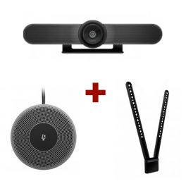 Logitech MeetUp Webcam + Microfone de expansão + Montagem TV