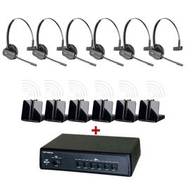 Pack comunicações Ligateam + 6 auriculares sem fios