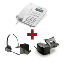 Motorola CT202 Branco + Auricular Plantronics CS540 + Atendedor