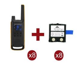 Pack de 8 Motorola Talkabout T82 Extreme + baterias de substituição