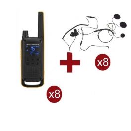 Pack de 8 Motorola Talkabout T82 Extreme + 8 auriculares para capacete de moto