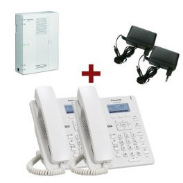 Central Panasonic KX-HTS32 + Panasonic KX-HDV130 Branco + 2 alimentadores A423X