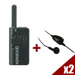 Walkie Talkie Kenwood PKT-23E (2 unidades) + 2 kits KHS33