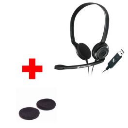 Sennheiser PC 8 USB com 2 almofadas de substituição