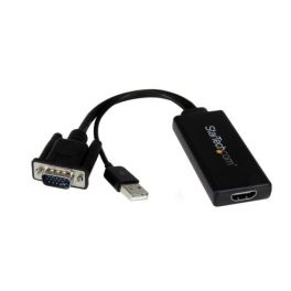 Adaptador VGA a HDMI com audio e alimentação USB