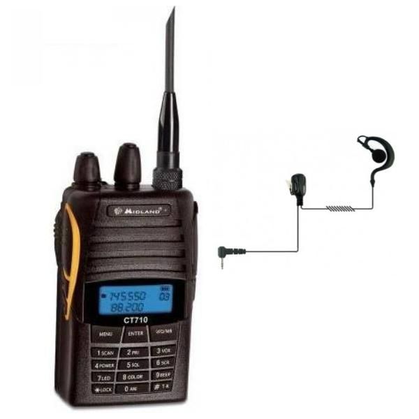 Midland CT 710 Dual Band VHF-UHF + Auricular gancho