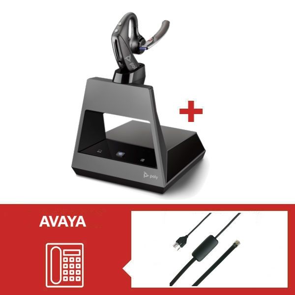Pack Plantronics Voyager 5200 MS Office USB-A com atendedor eletrónico para Avaya