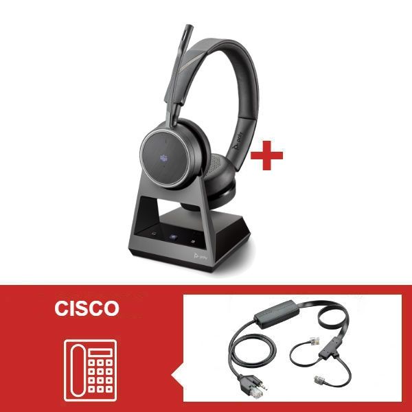 Pack Plantronics Voyager 4220 Office MS USB-C com atendedor para telefone Cisco