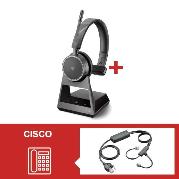 Pack Plantronics Voyager 4210 Office USB-C MS com atendedor eletrónico para Cisco