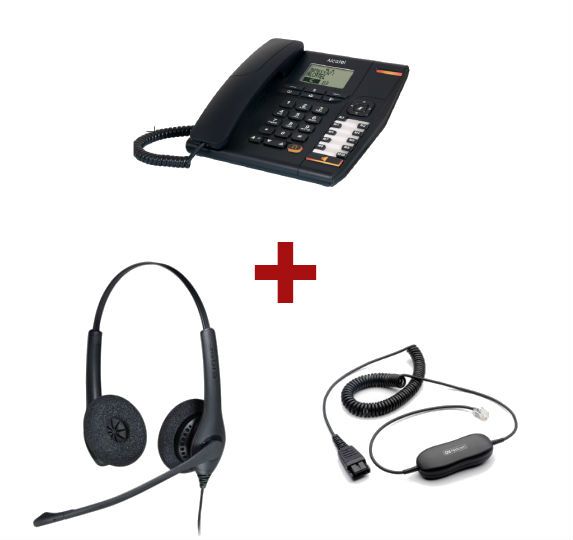 Alcatel Temporis 880 + Auricular Jabra  Duo + Cabo de conexão