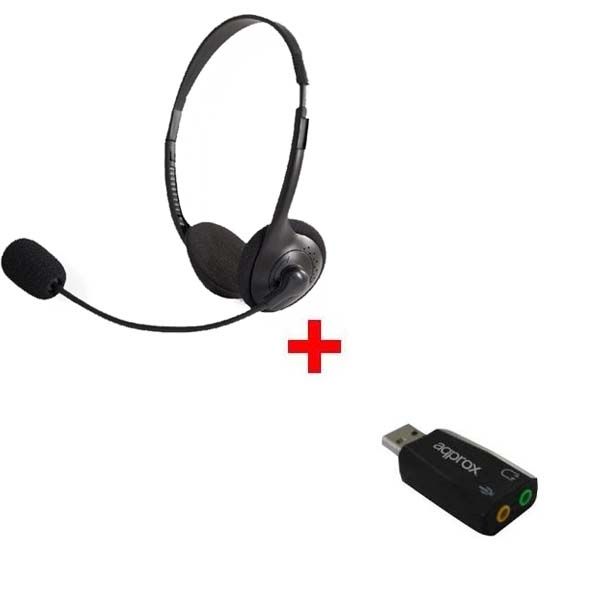 Pack: Auricular Stereo com adaptador USB