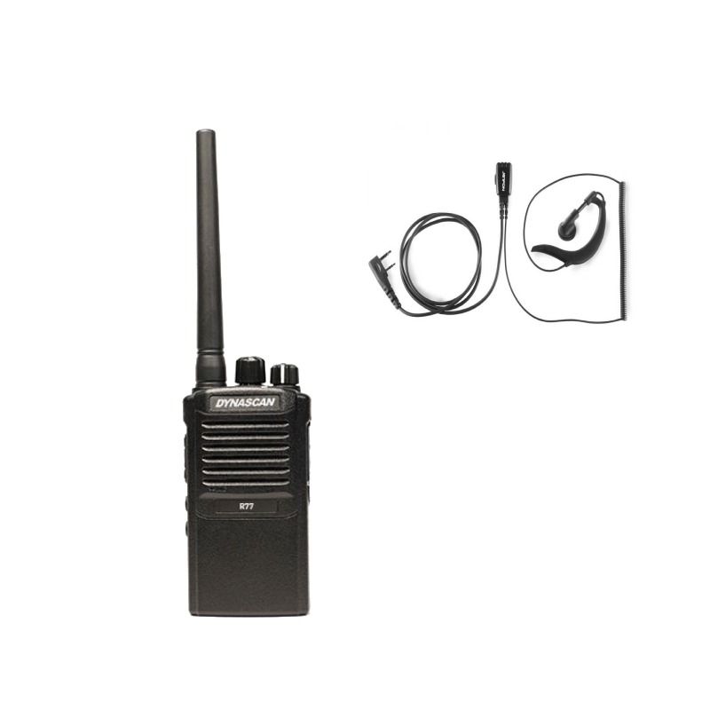 Dynascan R 77 Walkie Talkie com Auricular gancho para Dynascan