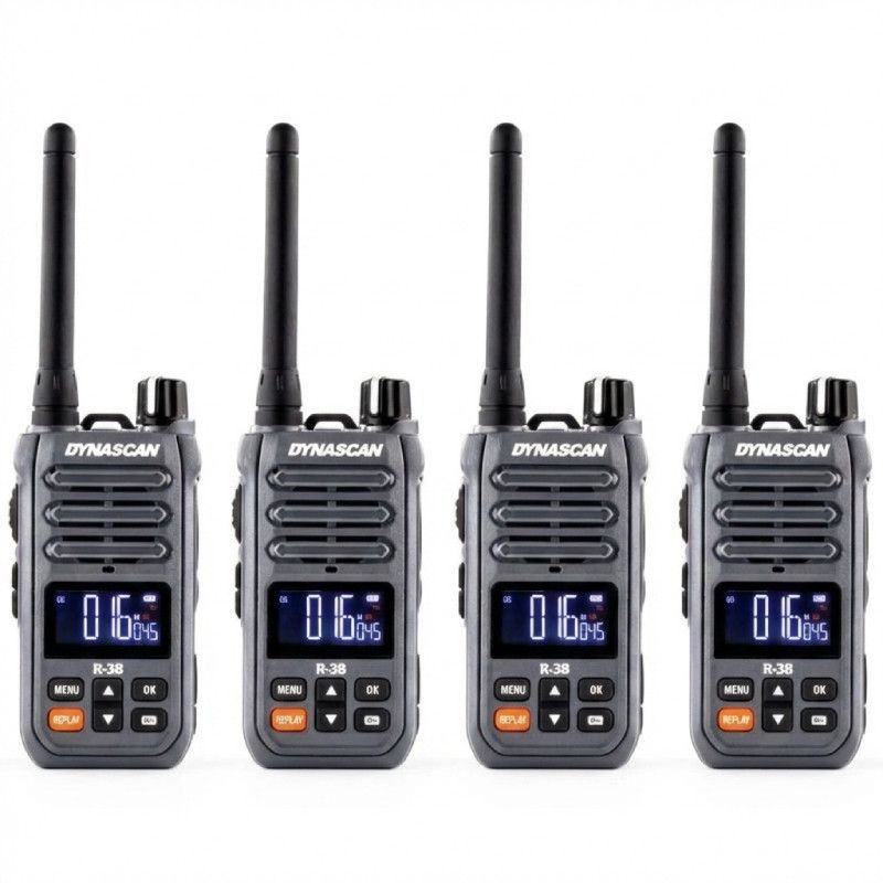 Pack 4 walkie talkies PMR446 Dynascan R38