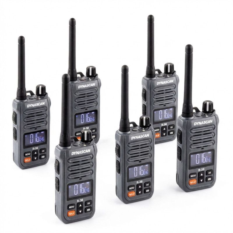 Pack 6 walkie talkies PMR446 Dynascan R38
