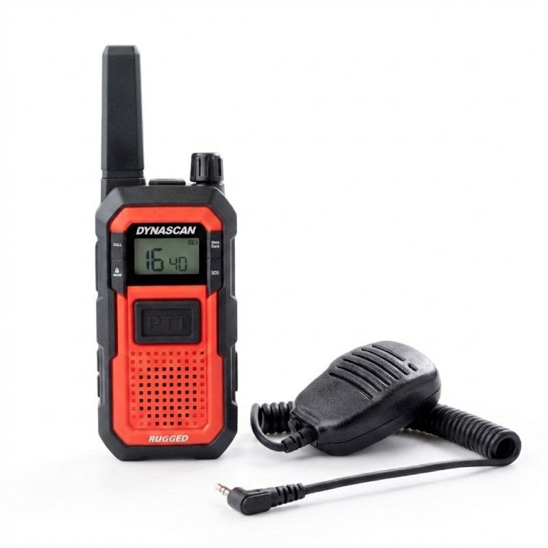Pack walkie talkie Dynascan Rugged + microfone altifalante